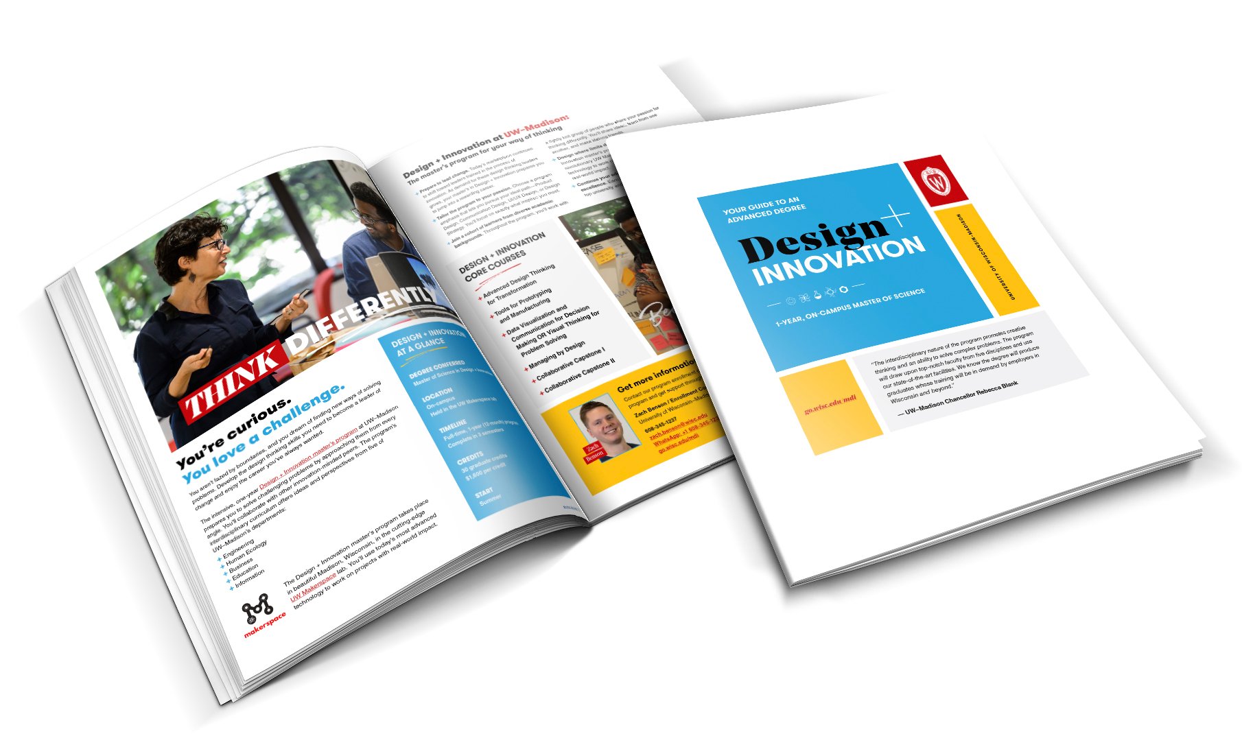 Program guide created by Vendi Advertising for the University of Wisconsin¬–Madison Design and Innovation program
