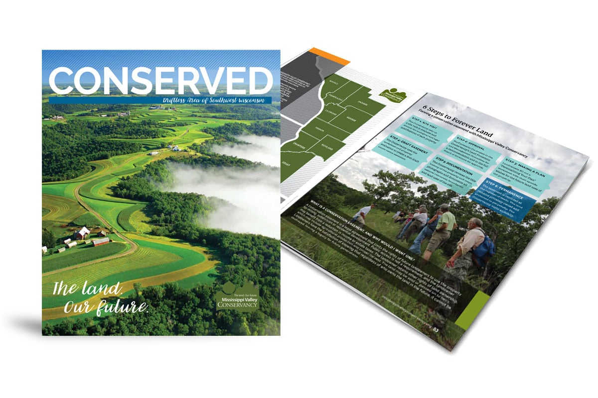 Conserved magazine for Mississippi Valley Conservancy