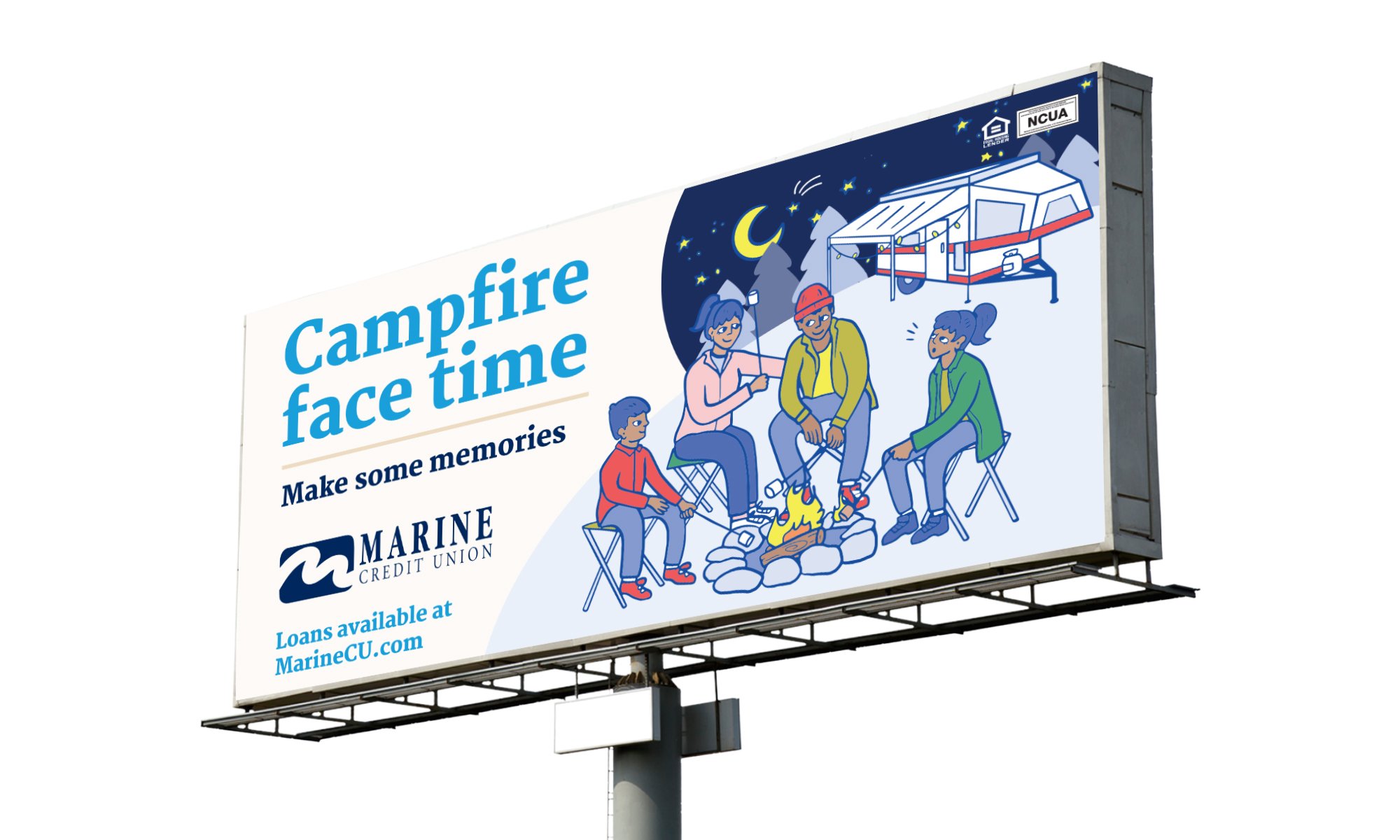 Marine Credit Union summer recreation billboard