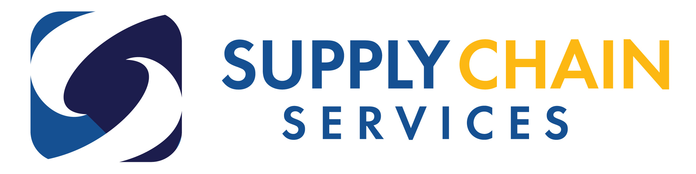 blue and yellow logo for Supply Chain Services