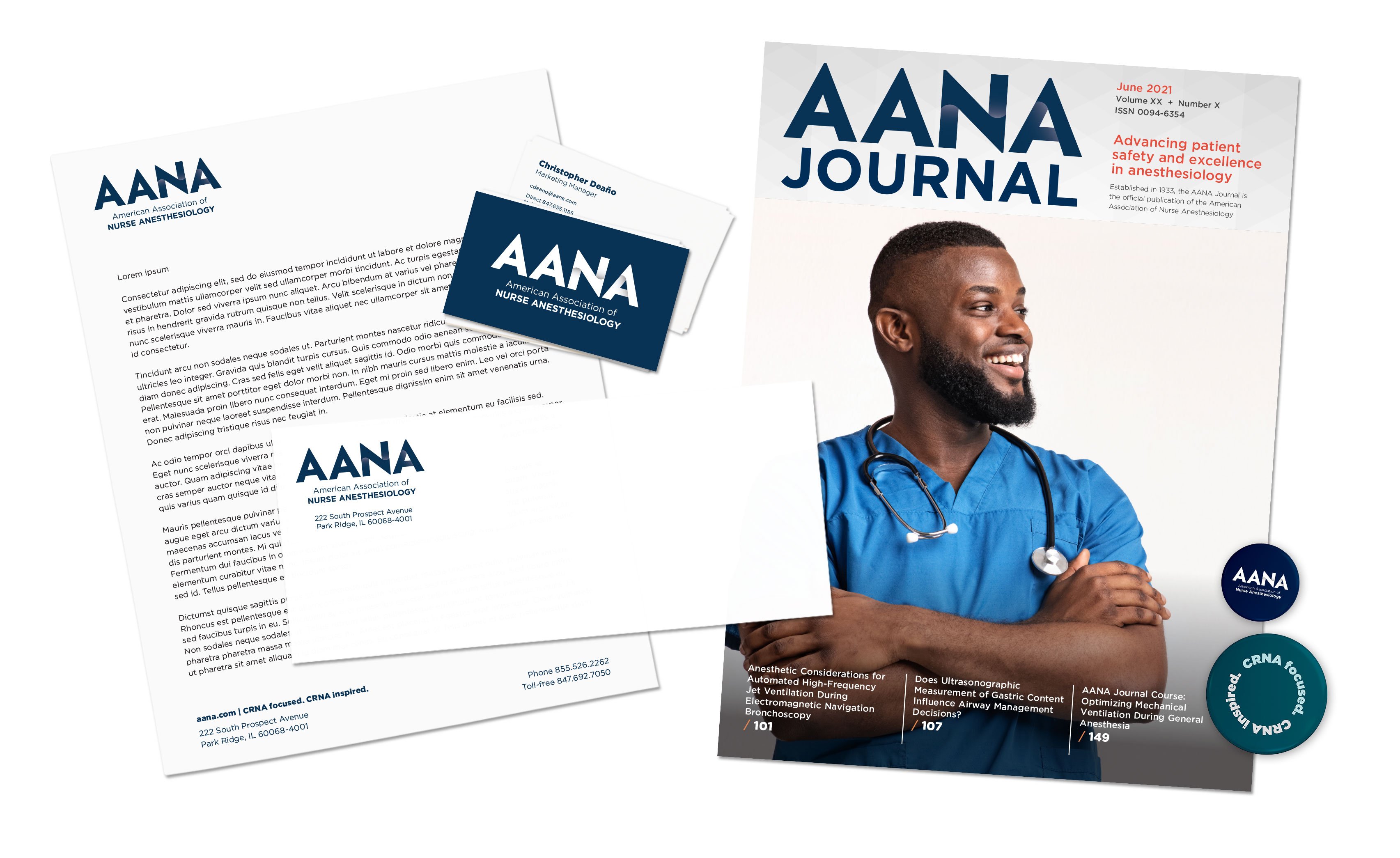American Association of Nurse Anesthesiology brand portfolio examples created by Vendi Advertising