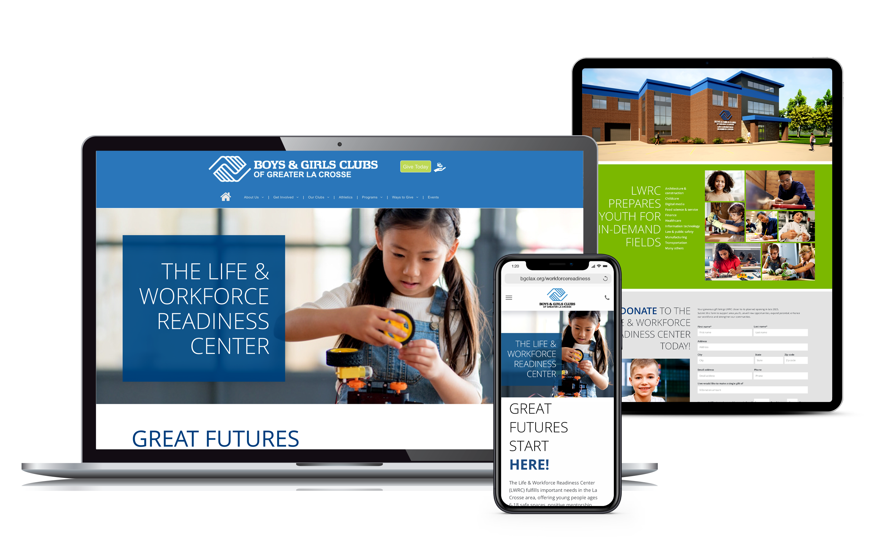 Views of the campaign landing page 