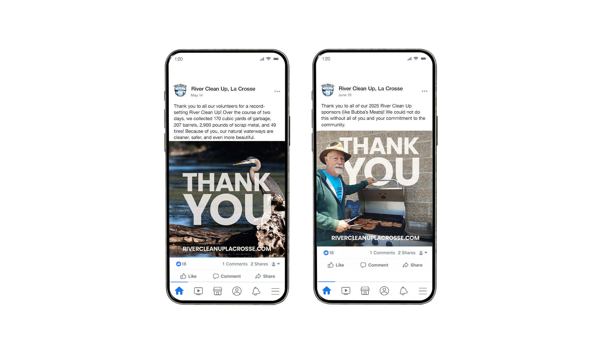 Two organic social posts