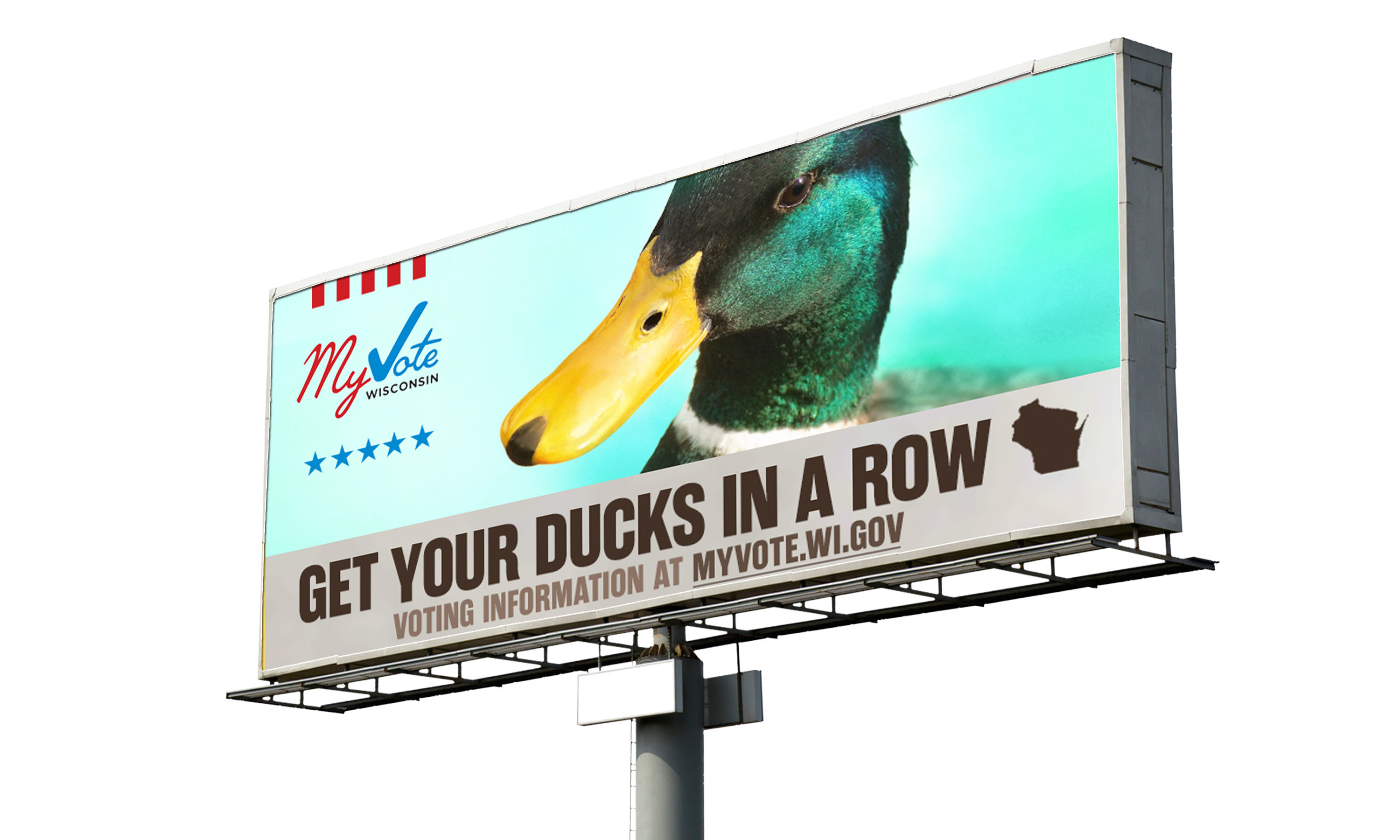 "get your ducks in a row" billboard