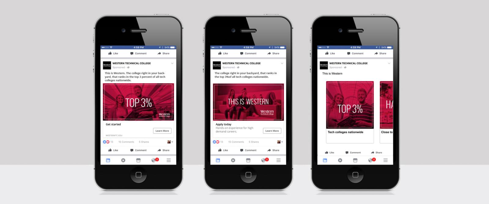 Western Technical College Facebook digital ads
