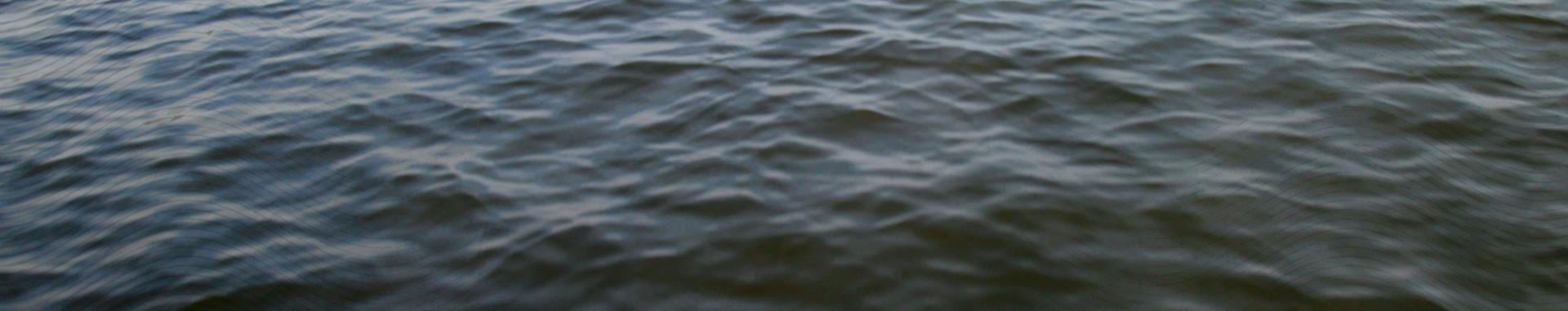 Panoramic closeup image of water ripples on the surface of a lake