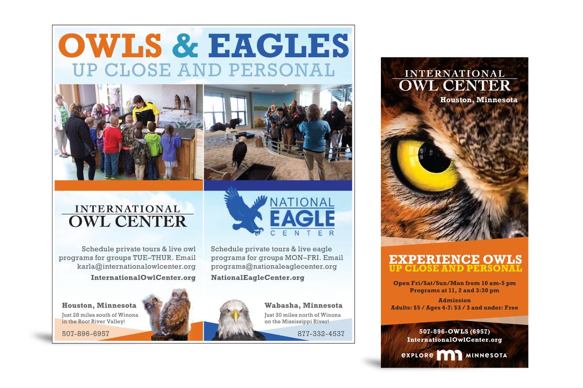 International Owl Center print advertising