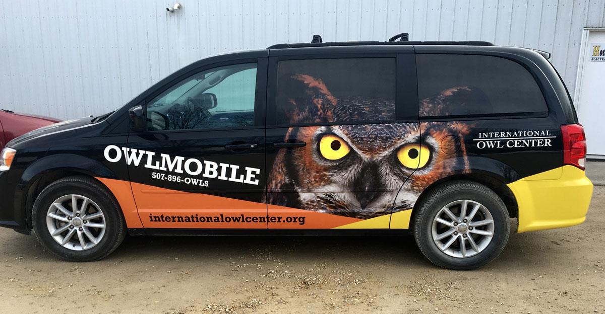 International Owl Center vehicle wrap