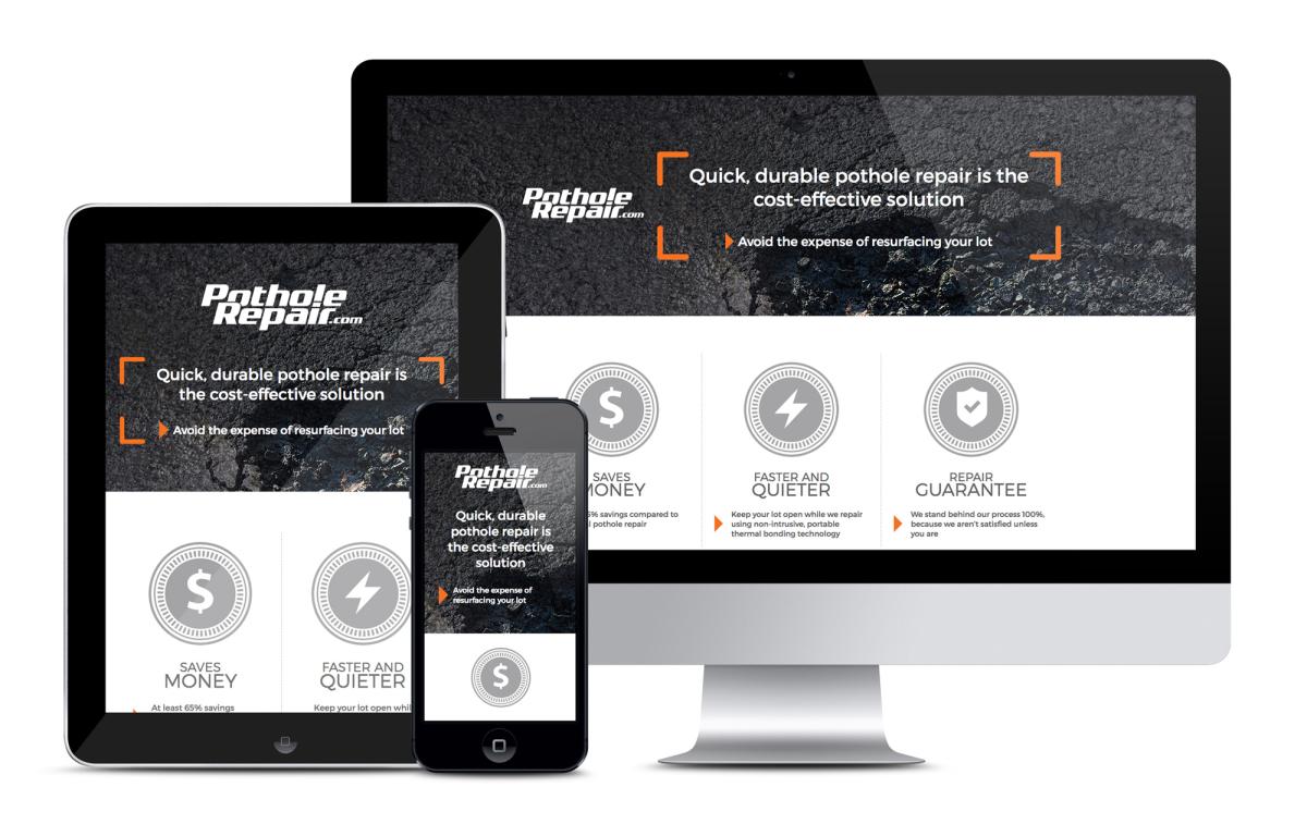 Pothole Repair responsive WordPress website