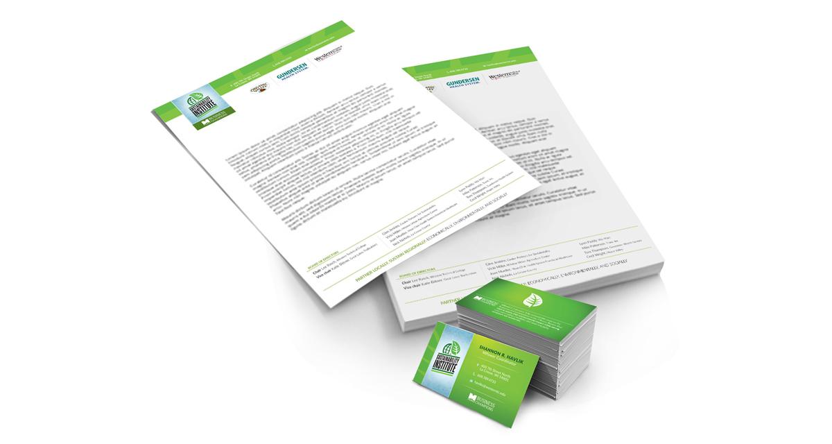 Sustainability Institute letterhead and business cards