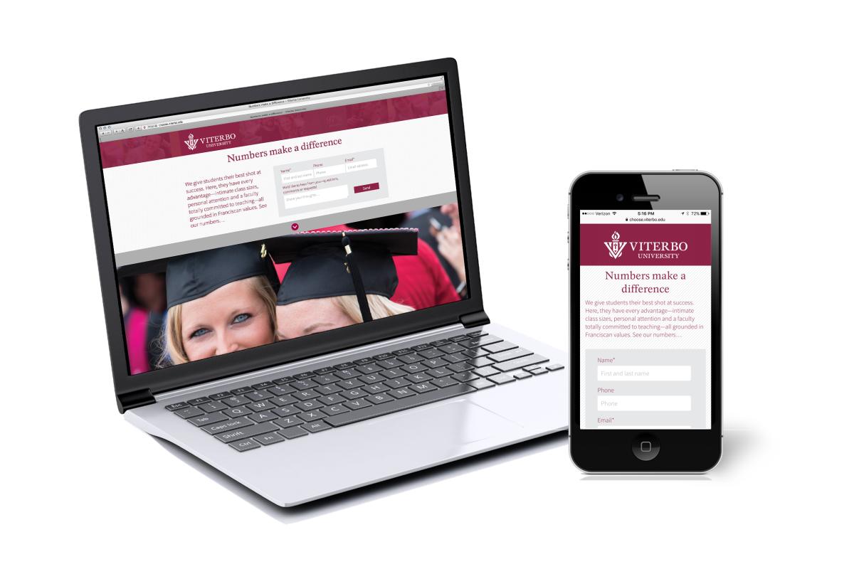 Viterbo University WordPress website landing page
