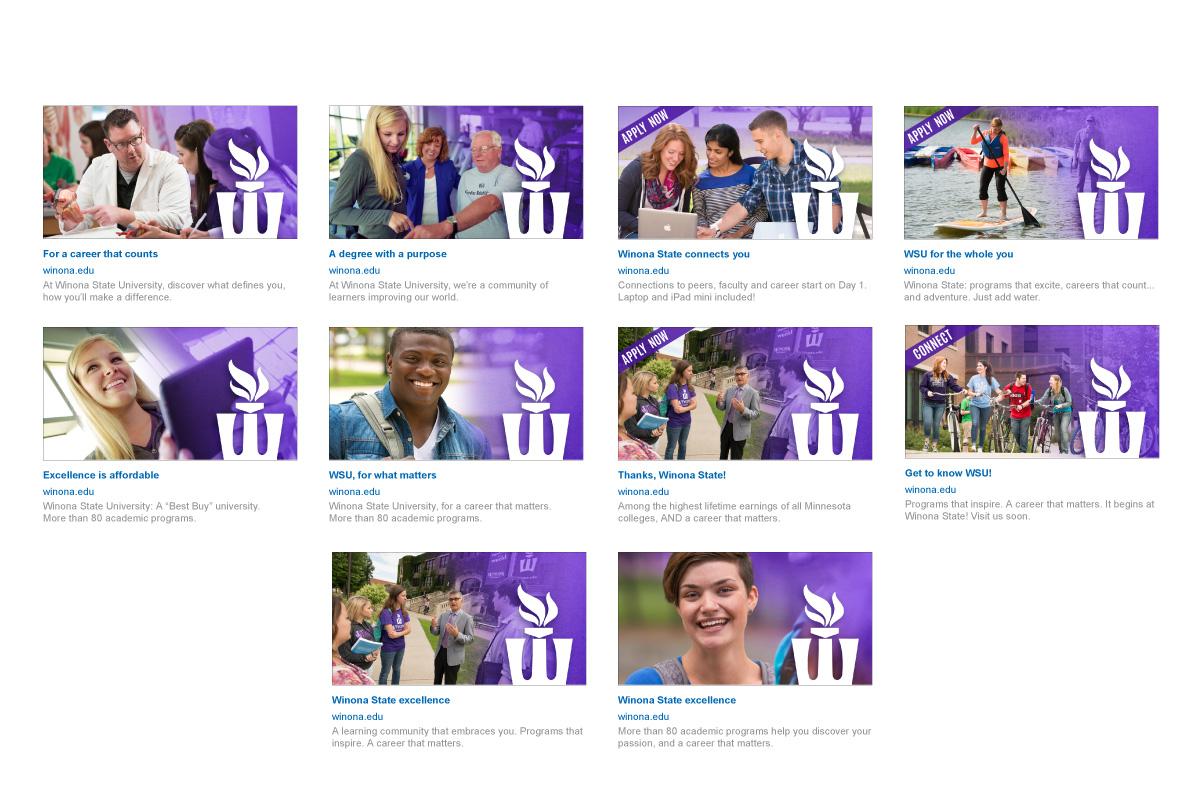 Winona State University Facebook ads