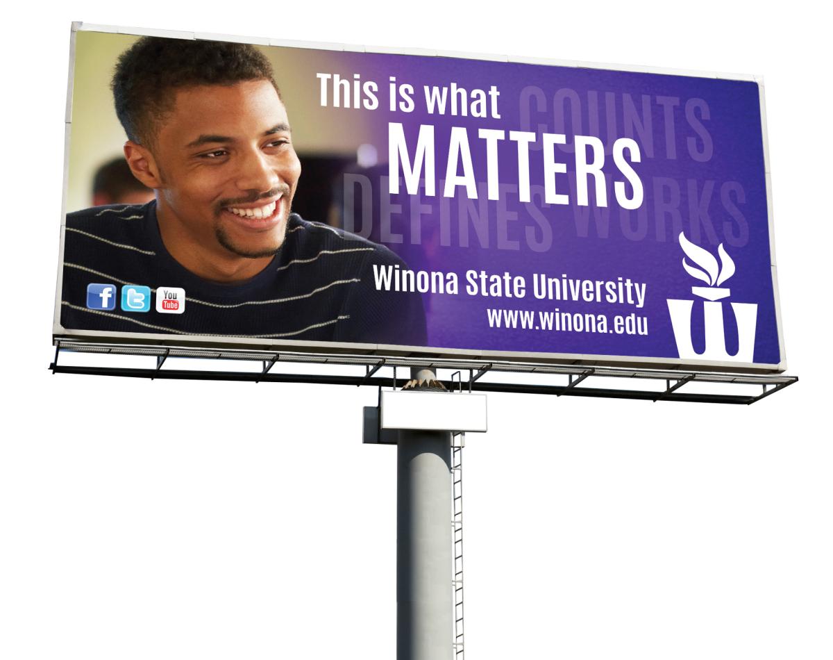 Winona State University billboard