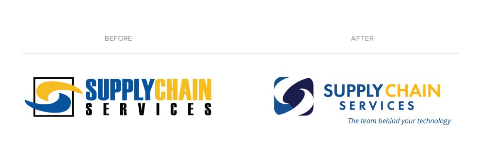 Supply Chain Services logo before and after